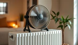 Ventilator auf Heizkörper
